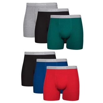 Hanes Men's Tagless Cool Dri Boxer Briefs with ComfortFlex Waistband-Multiple Packs Available