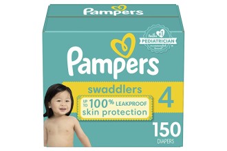 Diapers Size 4, 150 Count - Pampers Swaddlers Disposable Baby Diapers, (Packaging May Vary)